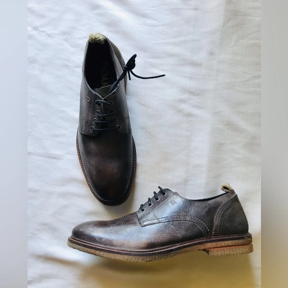 ROAN Brown Leather Men's Shoes